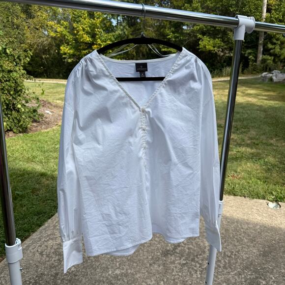 Worthington Women's White Button-Front Blouse - Size M - Picture 2 of 7